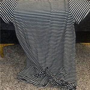 Black and White Striped Short Sleeve Tee